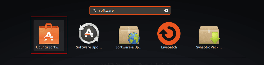 launch Ubuntu software
